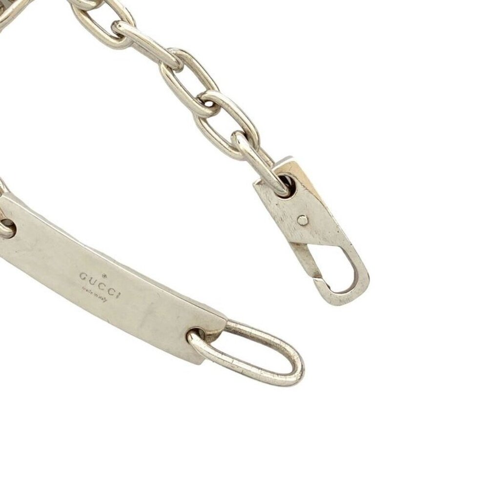 Gucci ID Plate Logo Silver 925 Chain Bracelet Bangle - Picture 3 of 5